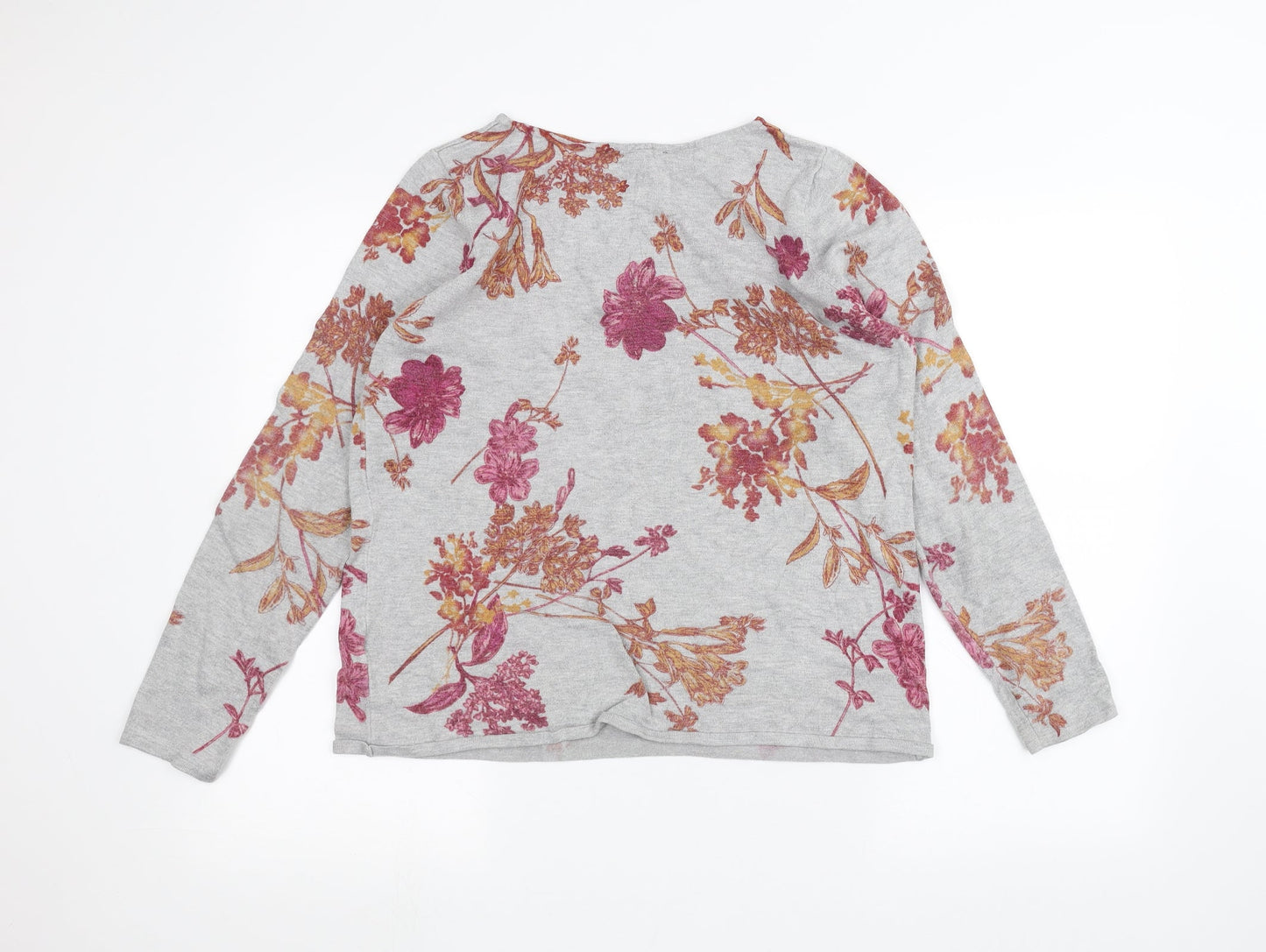 Bonmarché Womens Grey Floral  Pullover Jumper Size 14
