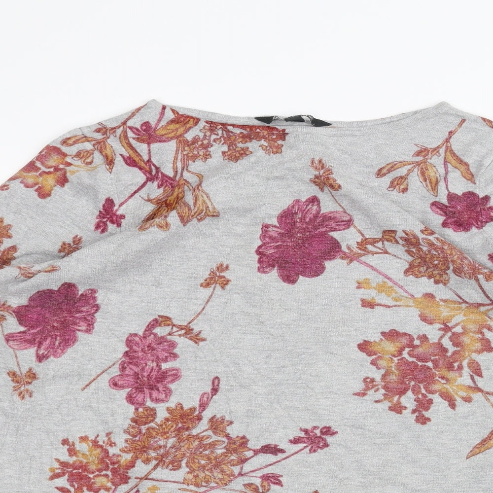 Bonmarché Womens Grey Floral  Pullover Jumper Size 14