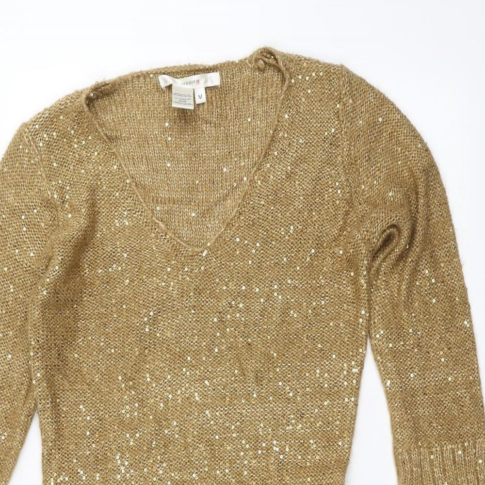 STUDIO  Womens Gold   Pullover Jumper Size M
