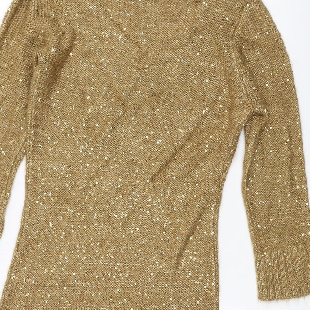 STUDIO  Womens Gold   Pullover Jumper Size M