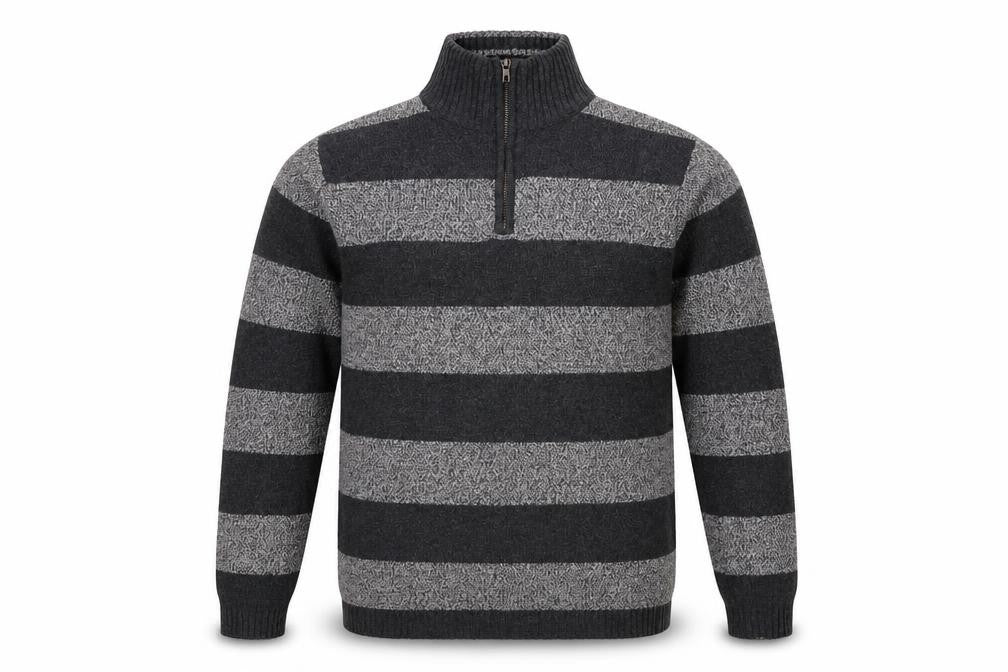 Boston crew Mens Black Striped  Pullover Jumper Size M