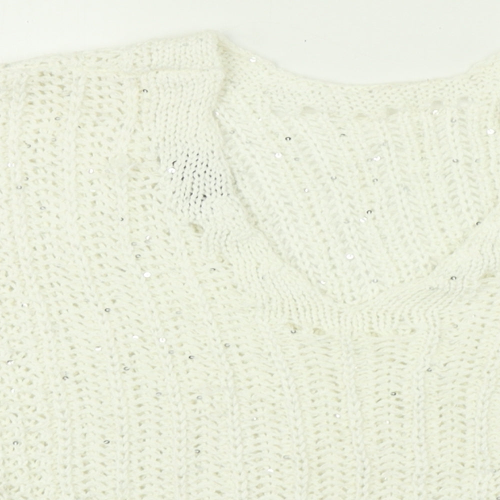 NEXT Womens White   Pullover Jumper Size M