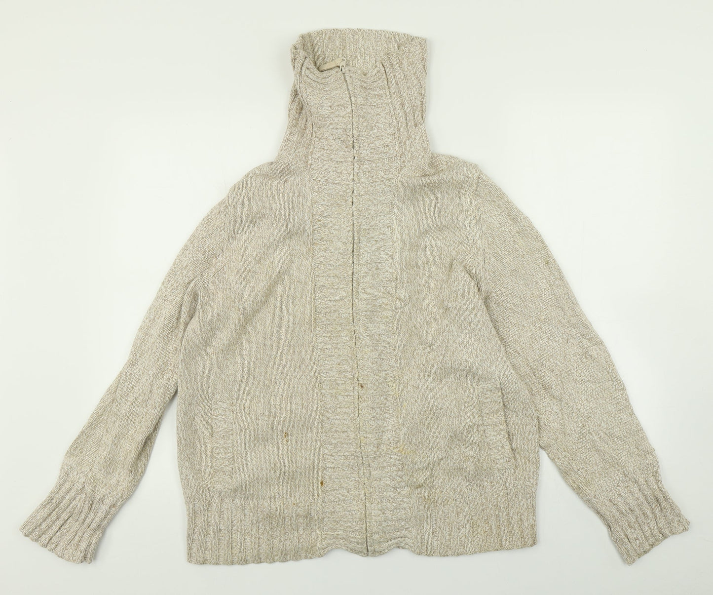 BHS Womens Beige   Full Zip Jumper Size 16