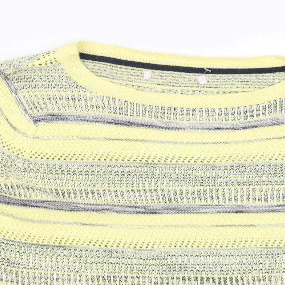 Julipa Womens Yellow Striped  Pullover Jumper Size 16