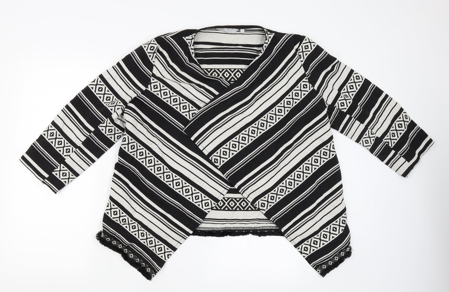 Red Herring  Womens Black Striped  Cardigan Jumper Size 14