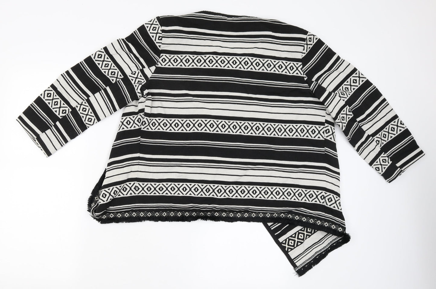 Red Herring  Womens Black Striped  Cardigan Jumper Size 14