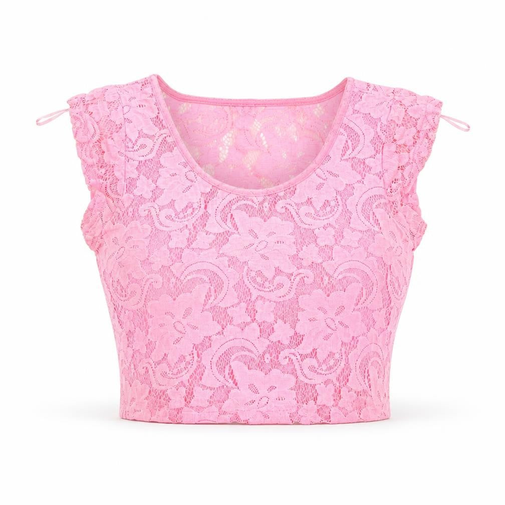 Select Womens Pink Floral  Cropped Tank Size 6