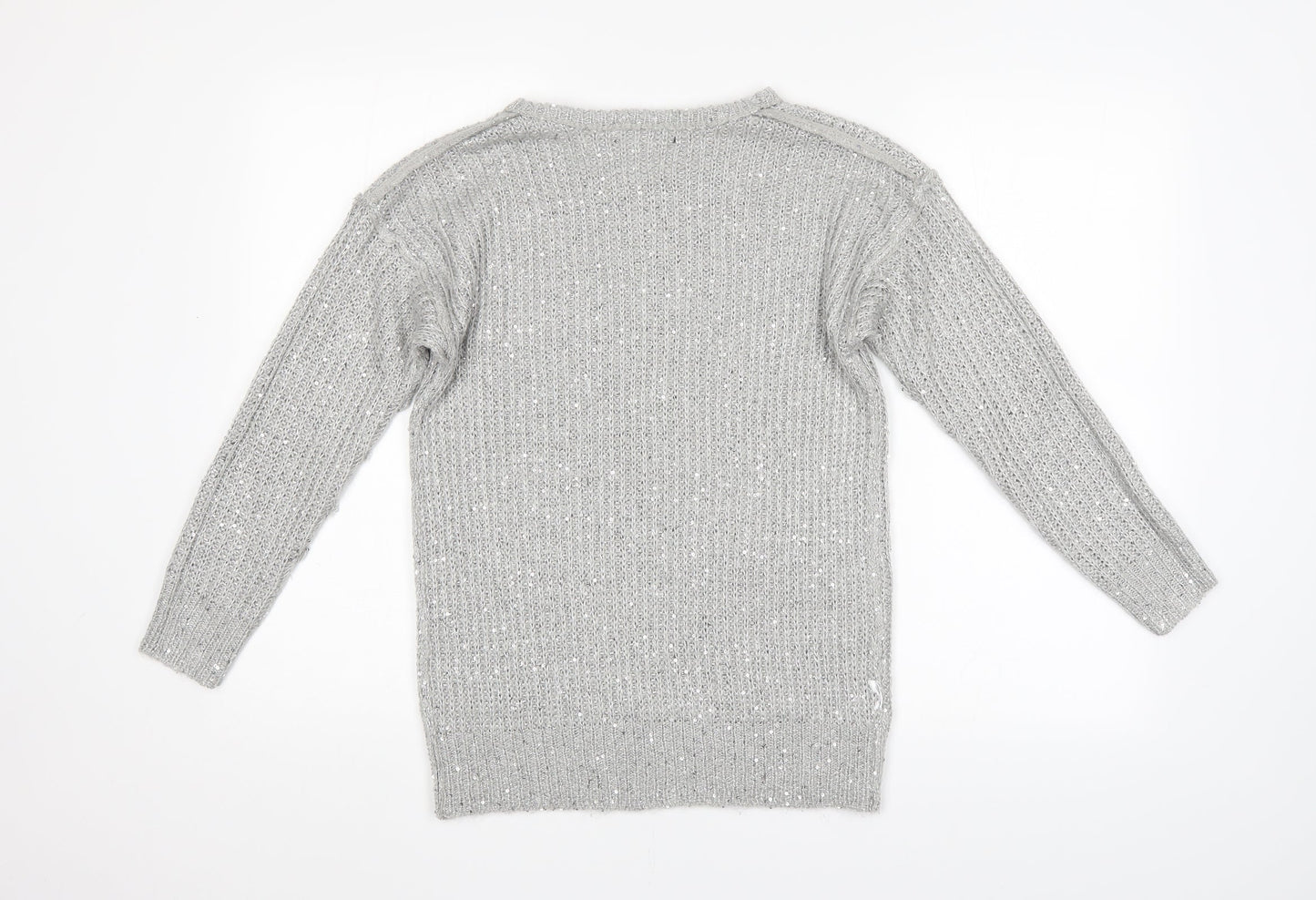 Preworn Womens Grey Striped  Pullover Jumper