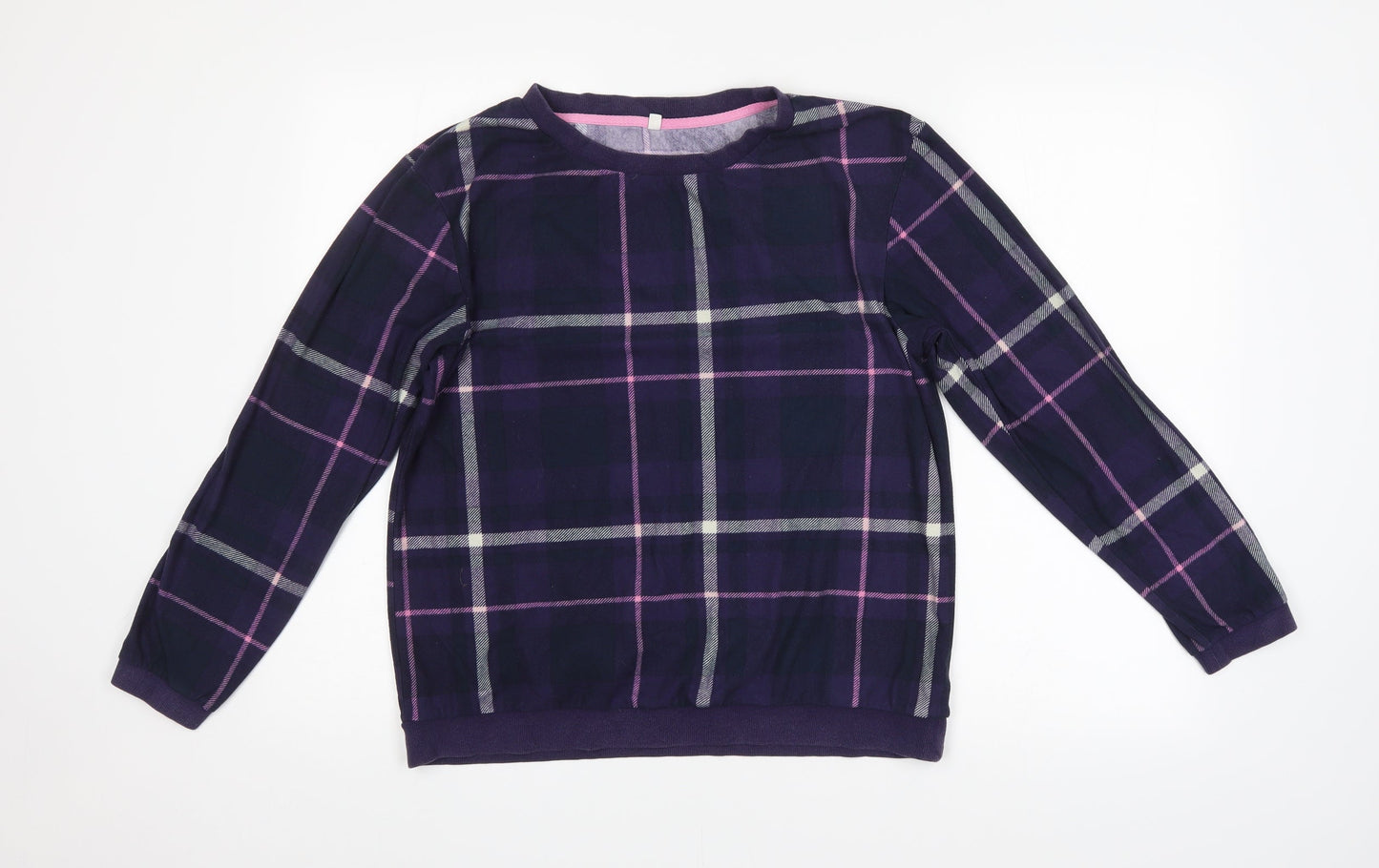 NEXT Womens Purple Check  Pullover Jumper Size M