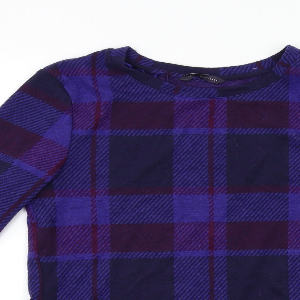 M&S Womens Multicoloured Check  Pullover Jumper Size 6