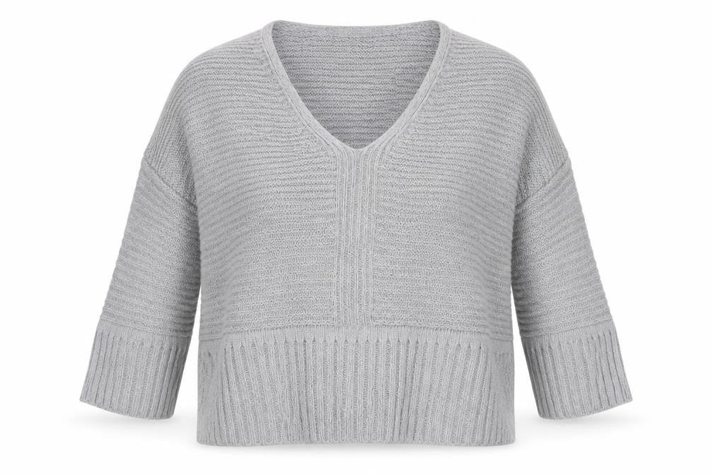 Front view of ASOS women’s grey jumper, size UK 14
