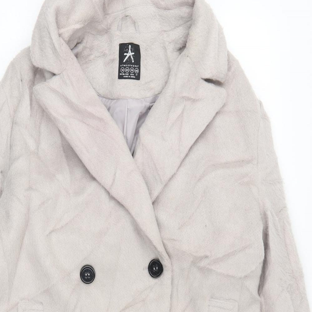 Atmoshere Womens Grey   Overcoat Coat Size 14