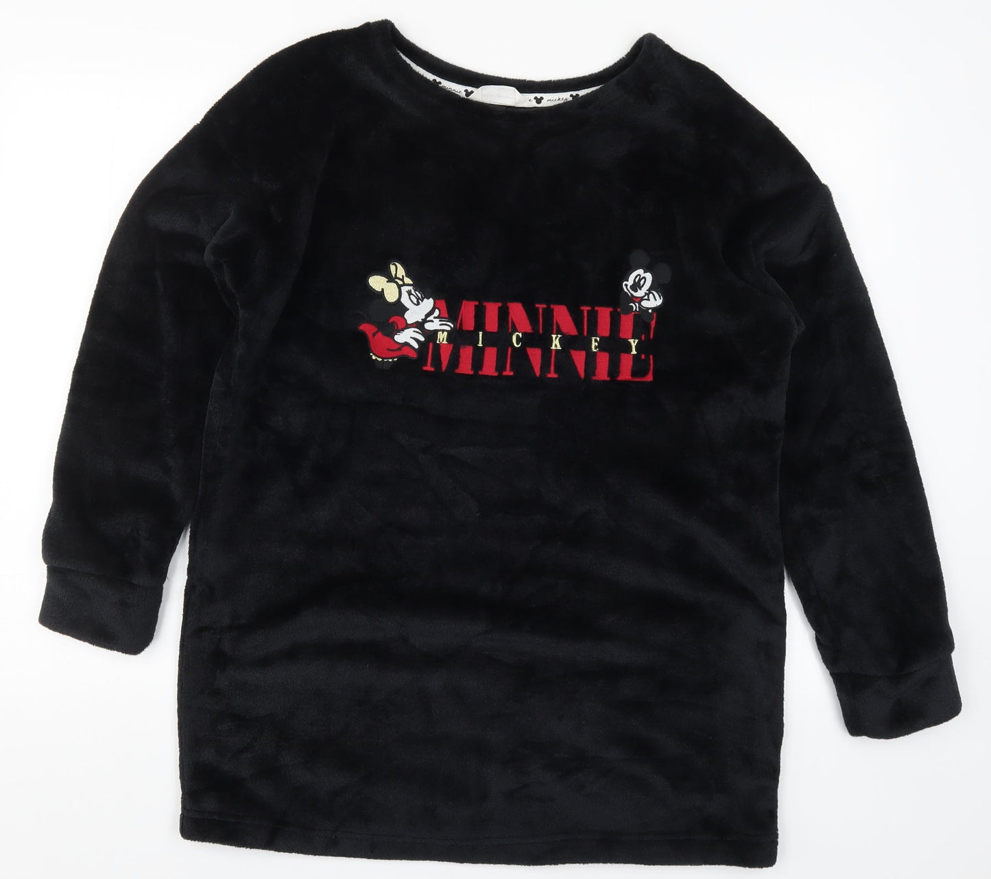 Marks and Spencer Womens Black Solid  Top Pyjama Top Size 12  - Minnie Mickey