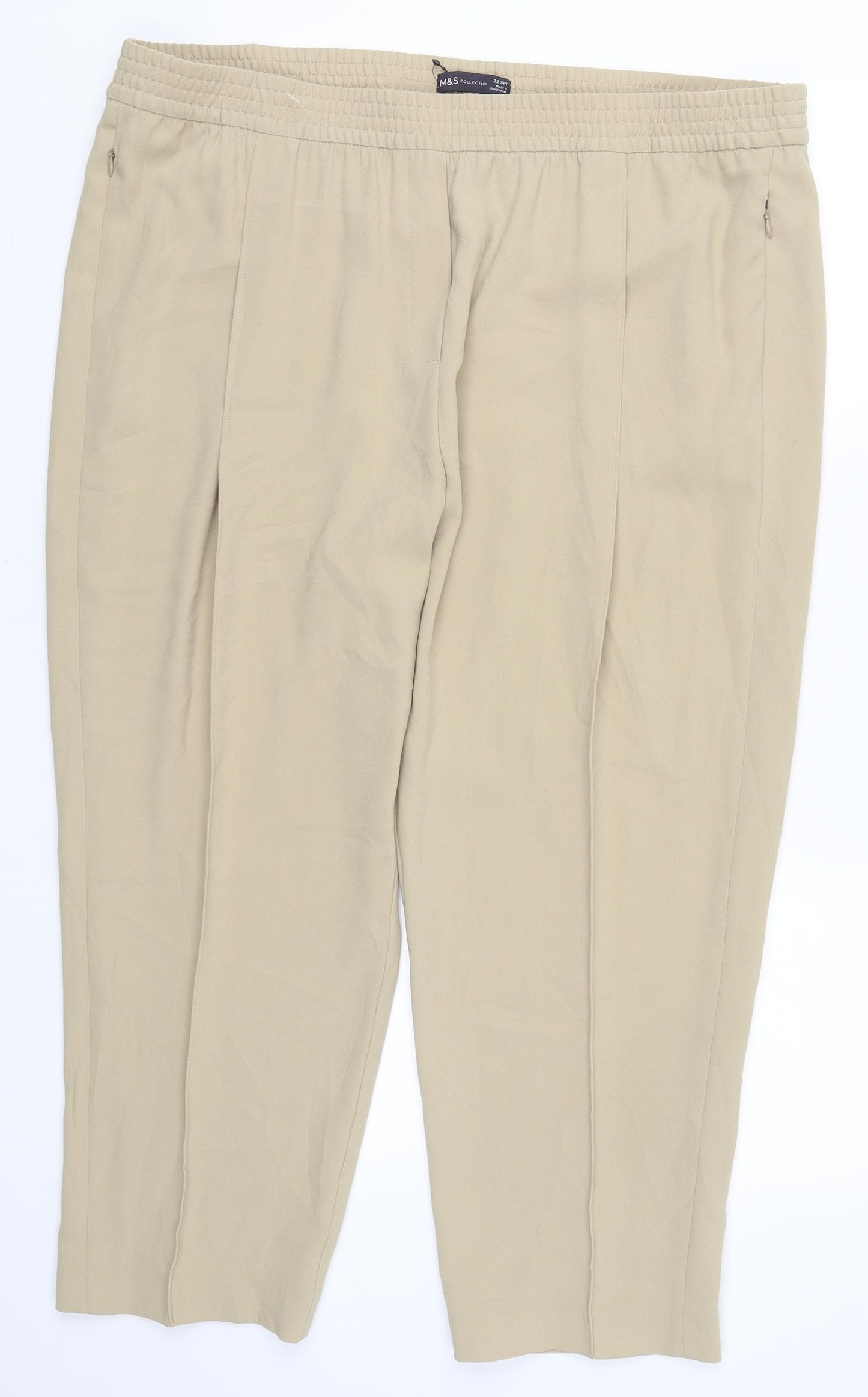 Marks and Spencer Womens Beige   Trousers  Size 22 L26 in