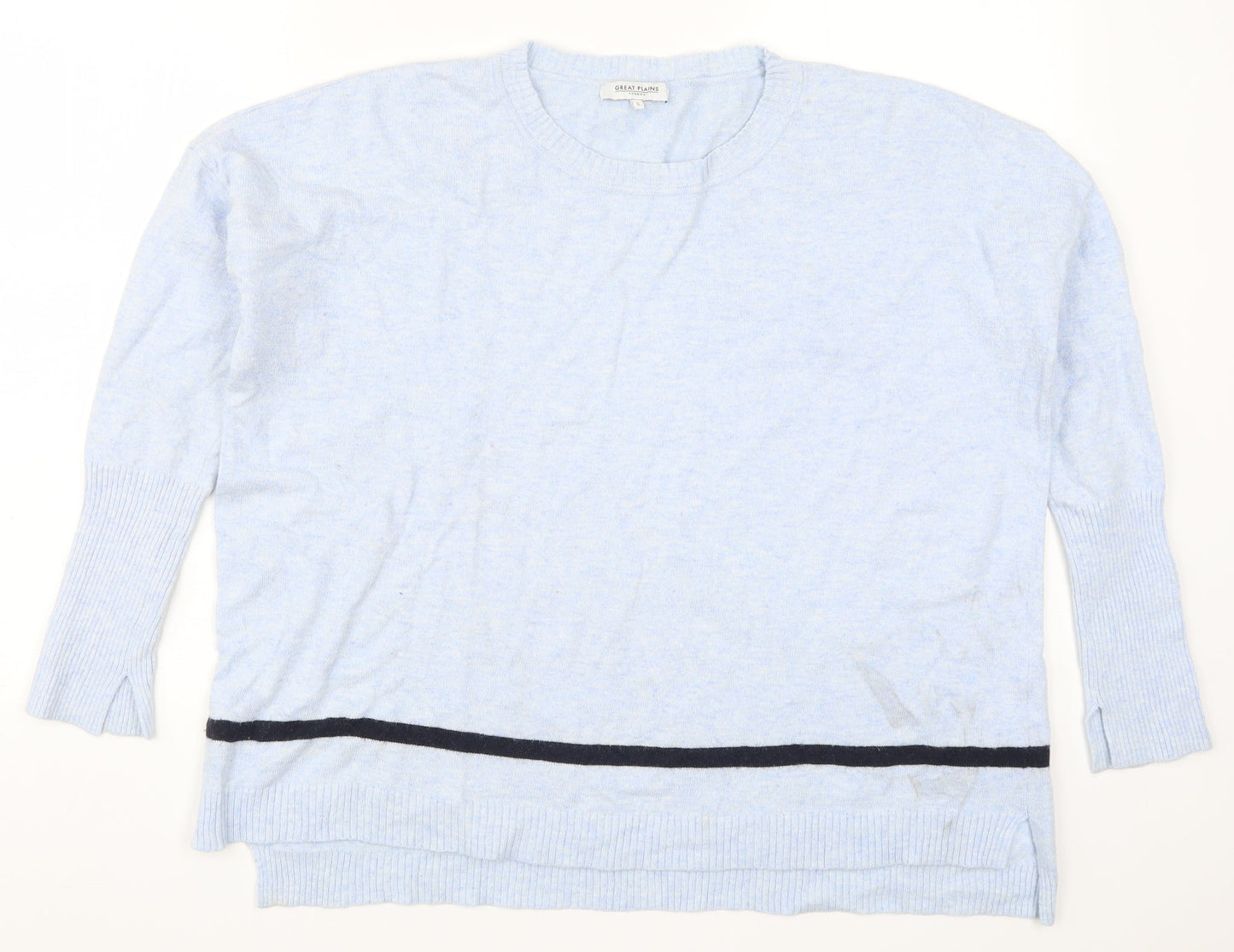 Great Plains Womens Blue Striped Knit Pullover Jumper Size S