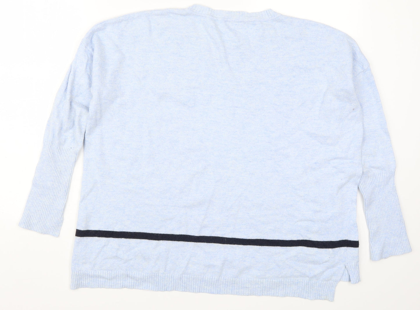 Great Plains Womens Blue Striped Knit Pullover Jumper Size S