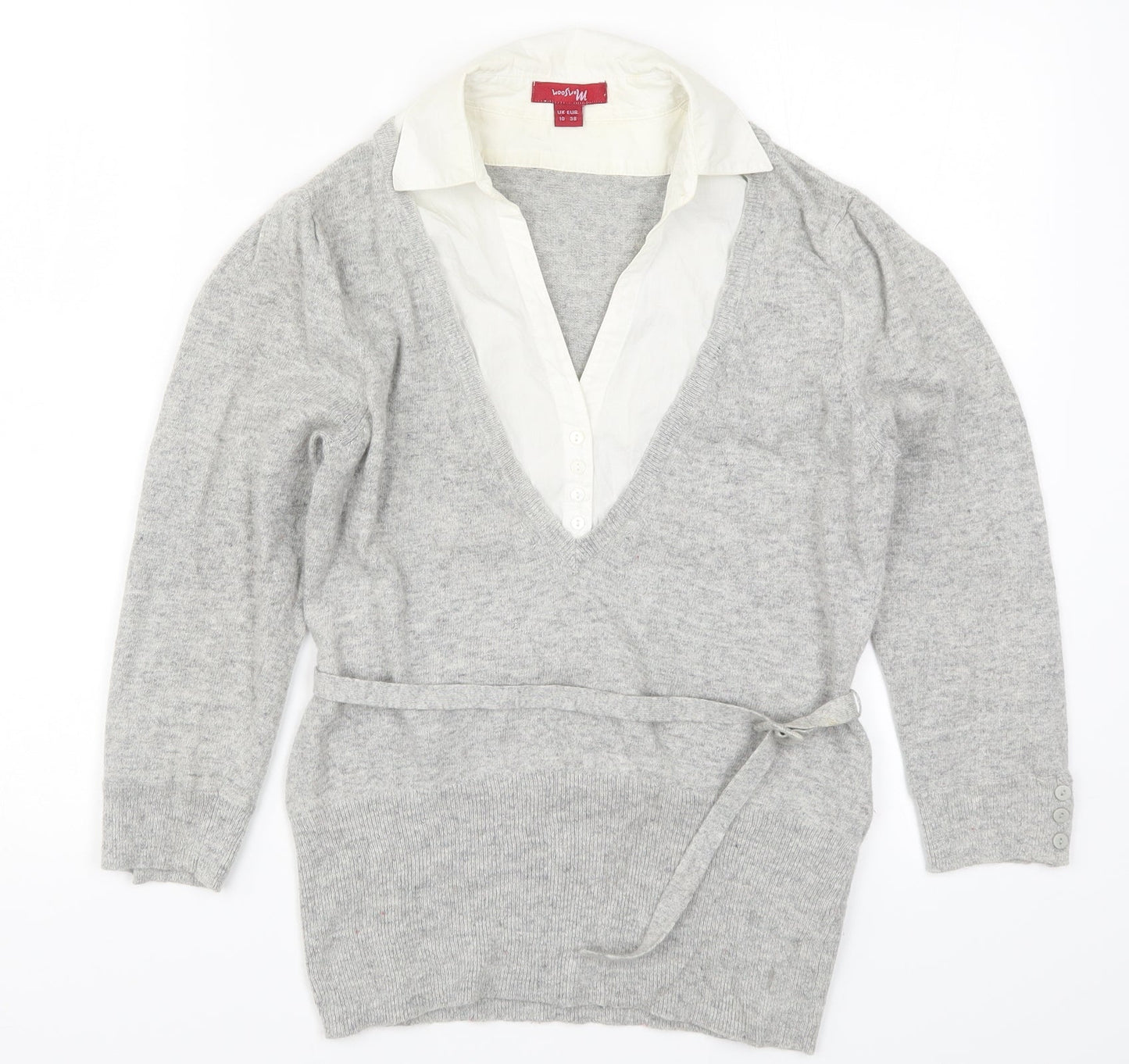 Monsoon Womens Grey  Knit Pullover Jumper Size 10