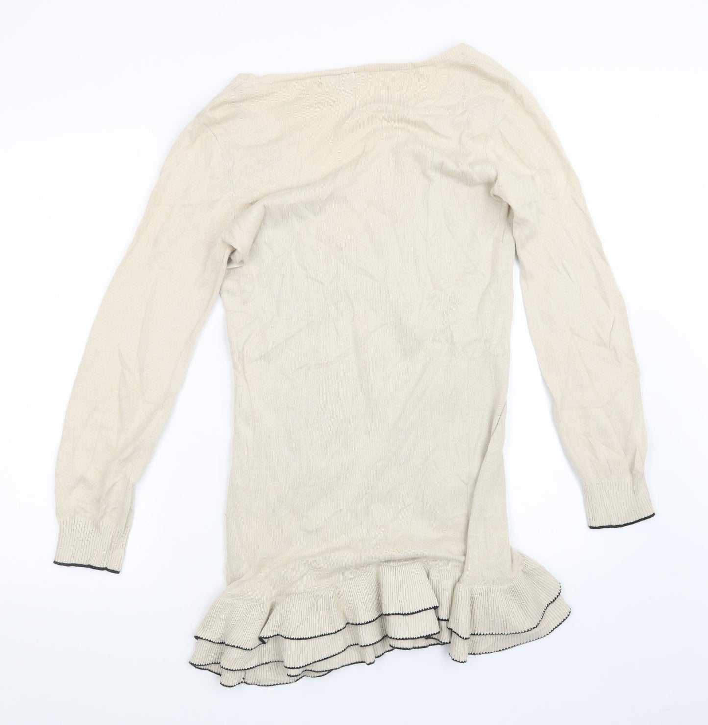 Papaya Womens Beige  Knit Pullover Jumper Size 12