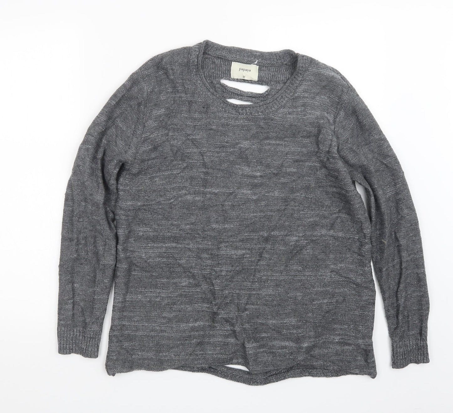 Papaya Womens Grey  Knit Pullover Jumper Size M