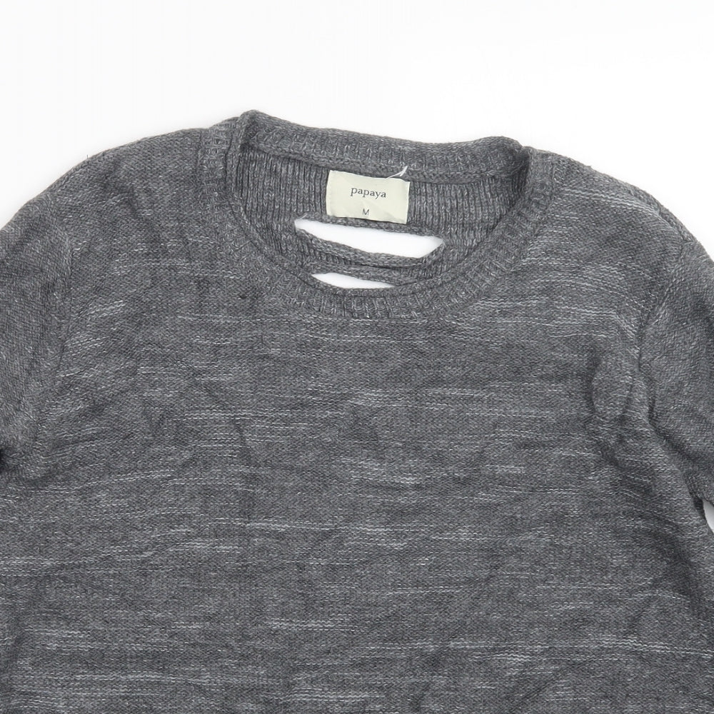 Papaya Womens Grey  Knit Pullover Jumper Size M