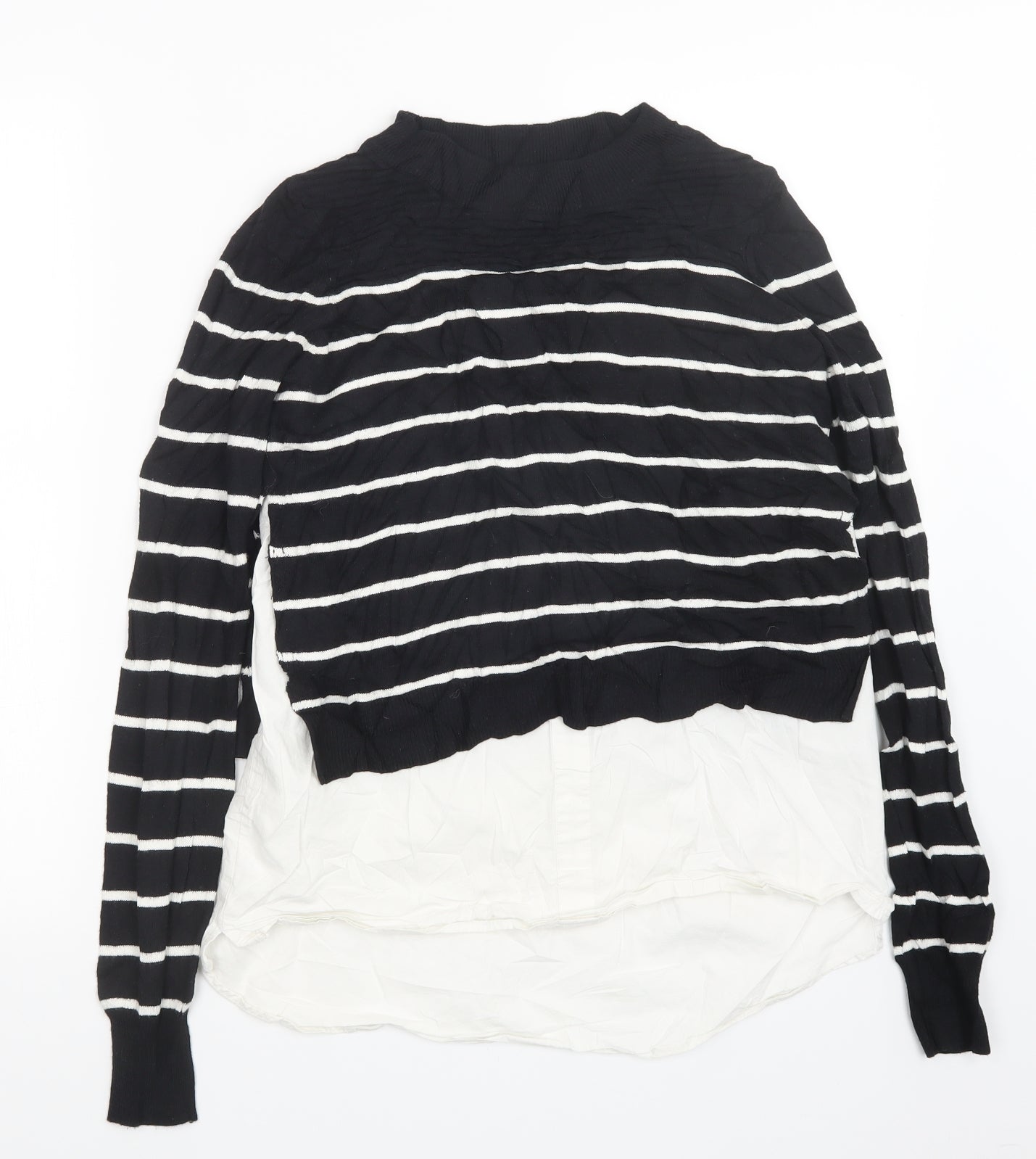 River Island Womens Black Striped Knit Pullover Jumper Size 6