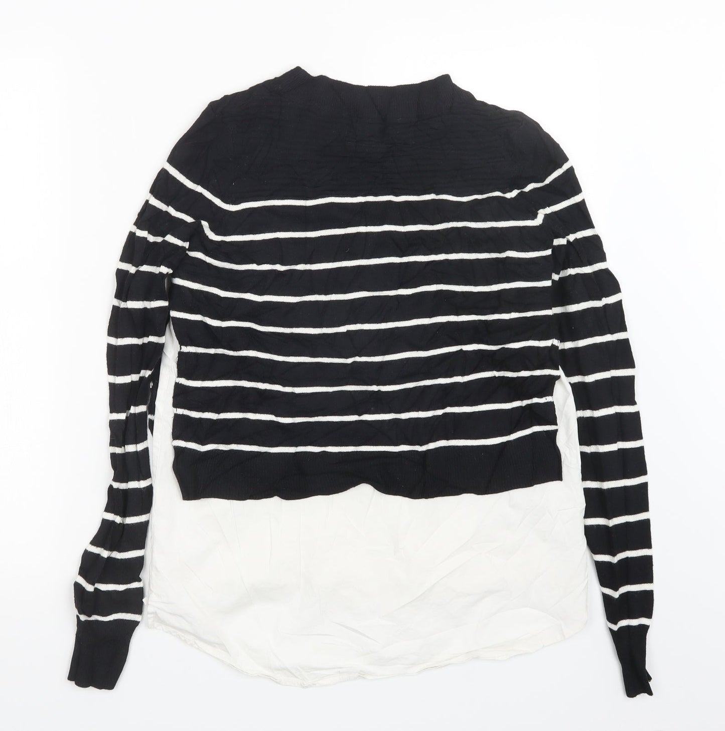 River Island Womens Black Striped Knit Pullover Jumper Size 6