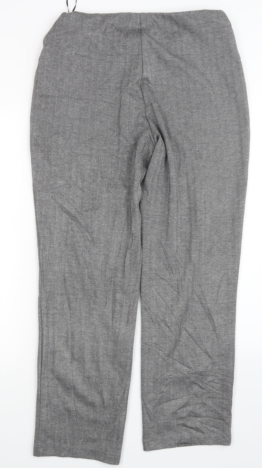 Marks and Spencer Womens Black Geometric  Trousers  Size 14 L29 in