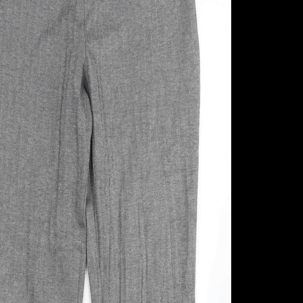 Marks and Spencer Womens Black Geometric  Trousers  Size 14 L29 in