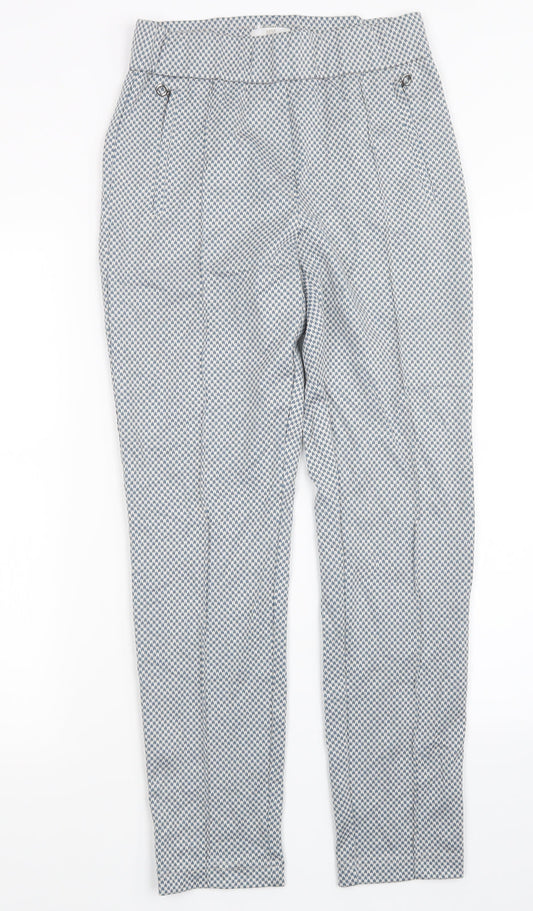 Riani Womens Blue Geometric  Trousers  Size 8 L28 in
