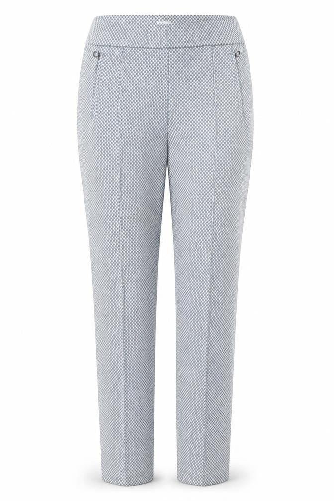 Riani Womens Blue Geometric  Trousers  Size 8 L28 in
