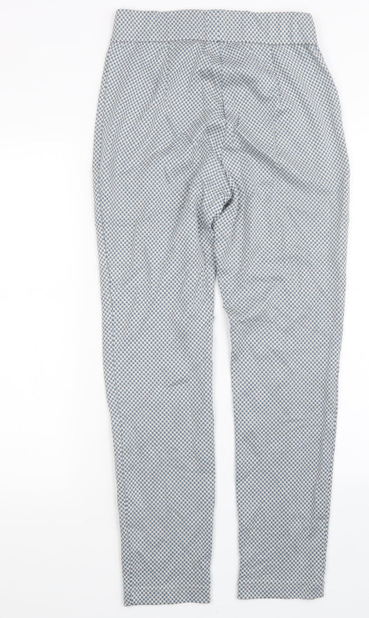 Riani Womens Blue Geometric  Trousers  Size 8 L28 in
