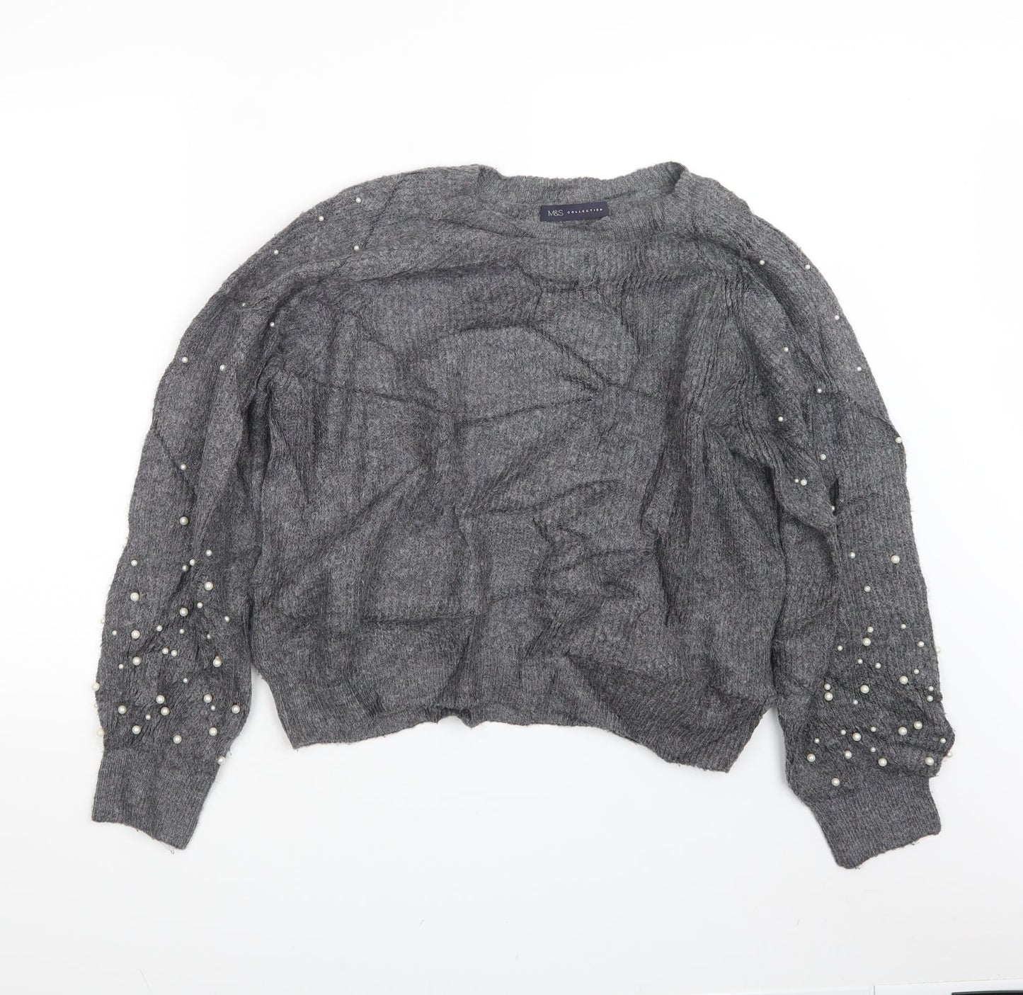 Marks and Spencer Womens Grey  Knit Pullover Jumper Size M