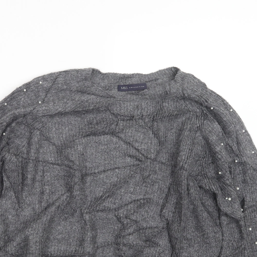 Marks and Spencer Womens Grey  Knit Pullover Jumper Size M