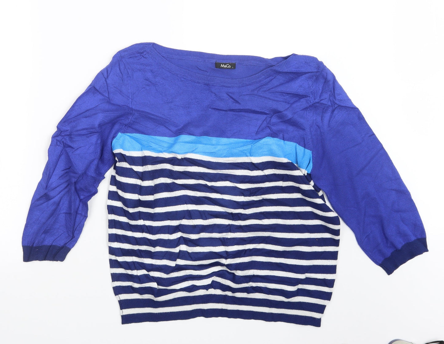 M&Co Womens Blue   Pullover Jumper Size L