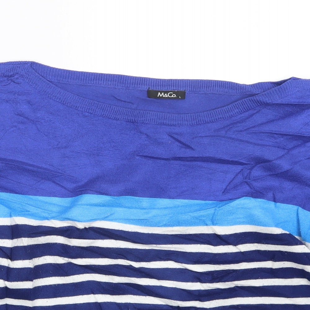 M&Co Womens Blue   Pullover Jumper Size L