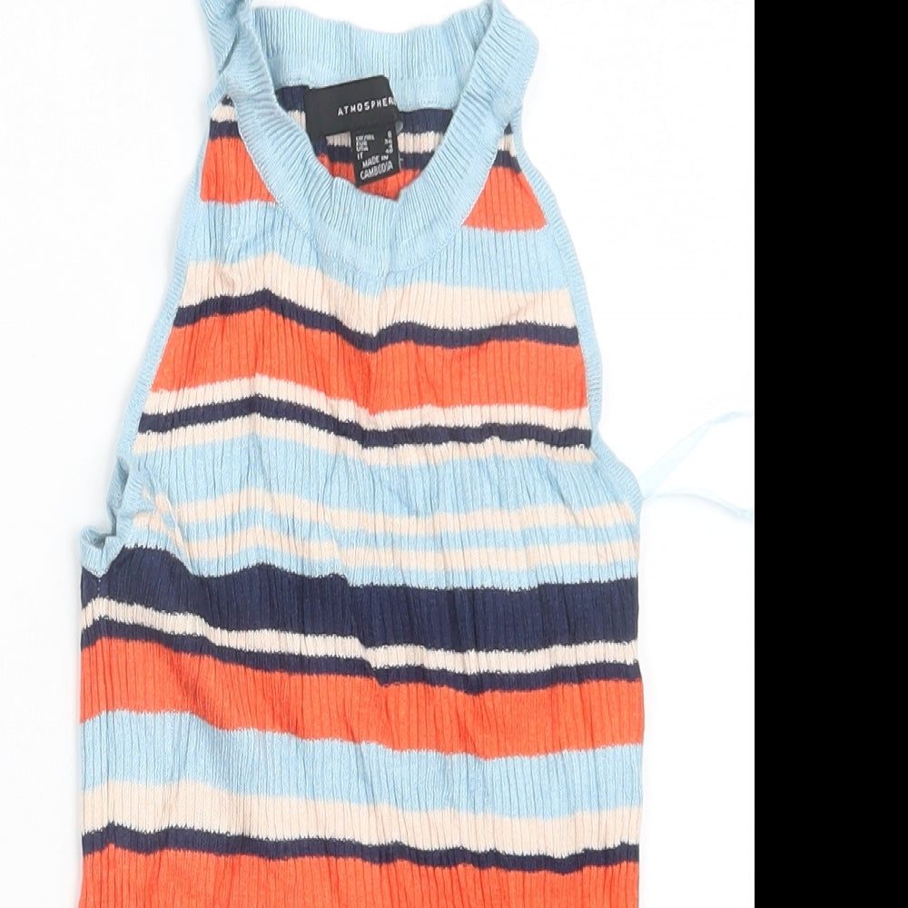 Atmosphere Womens Blue Striped  Pullover Jumper Size 8