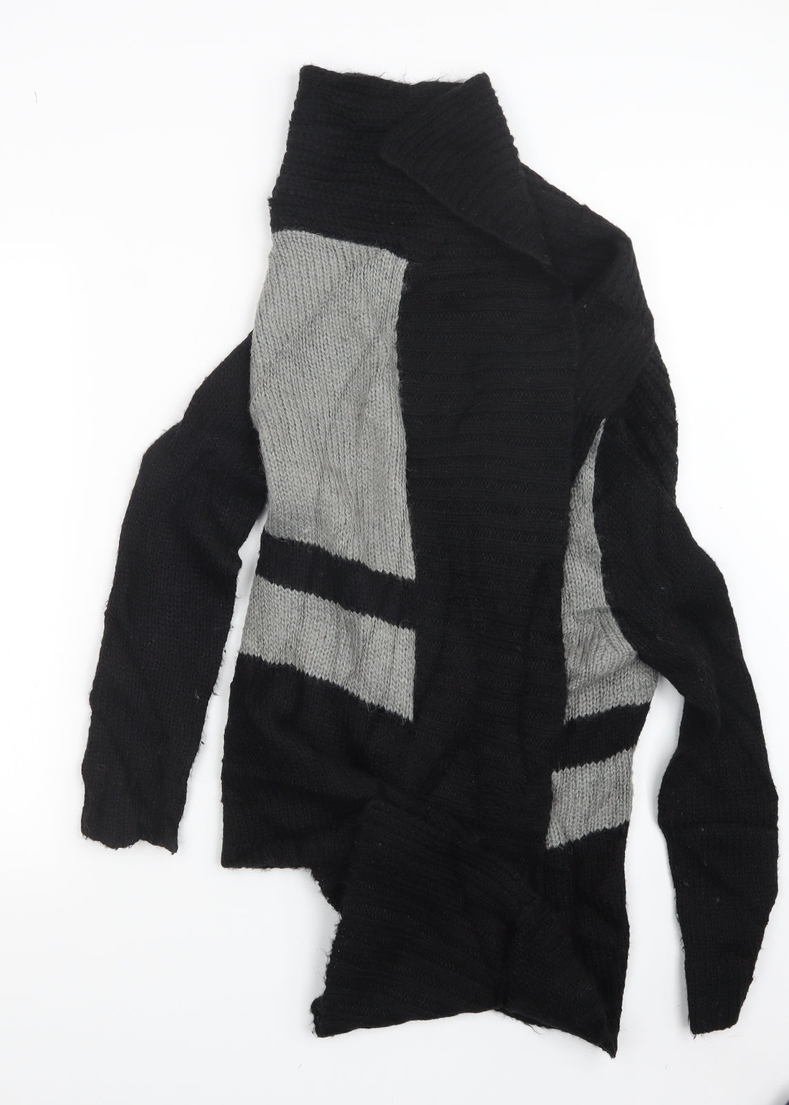 Warehouse Womens Black  Knit Cardigan Jumper Size 10