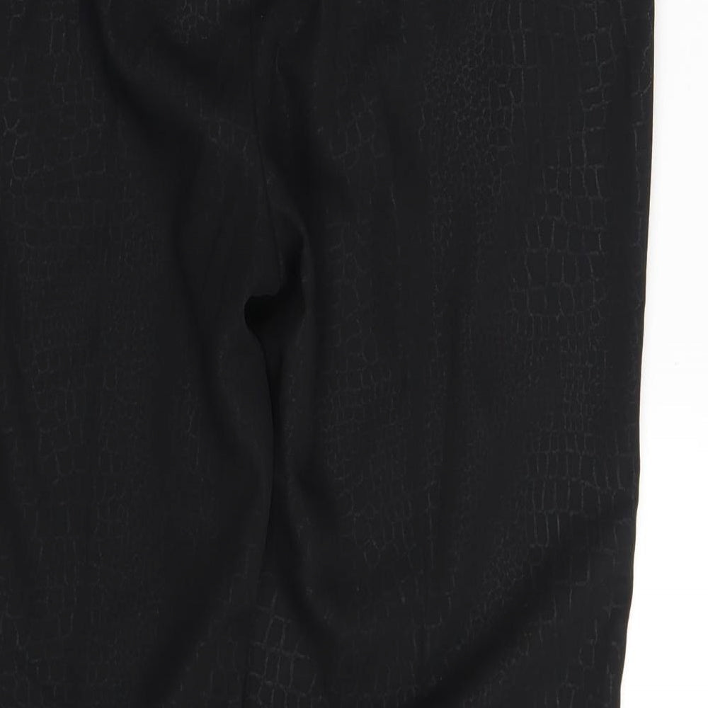 Eugen Klein Womens Black Animal Print  Chino Trousers Size 14 L29 in