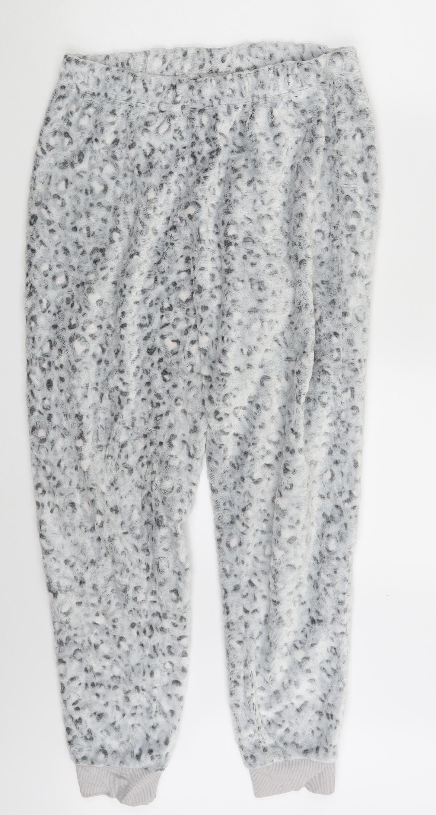 Debenhams Womens White Animal Print  Sweatpants Trousers Size 12 L26 in