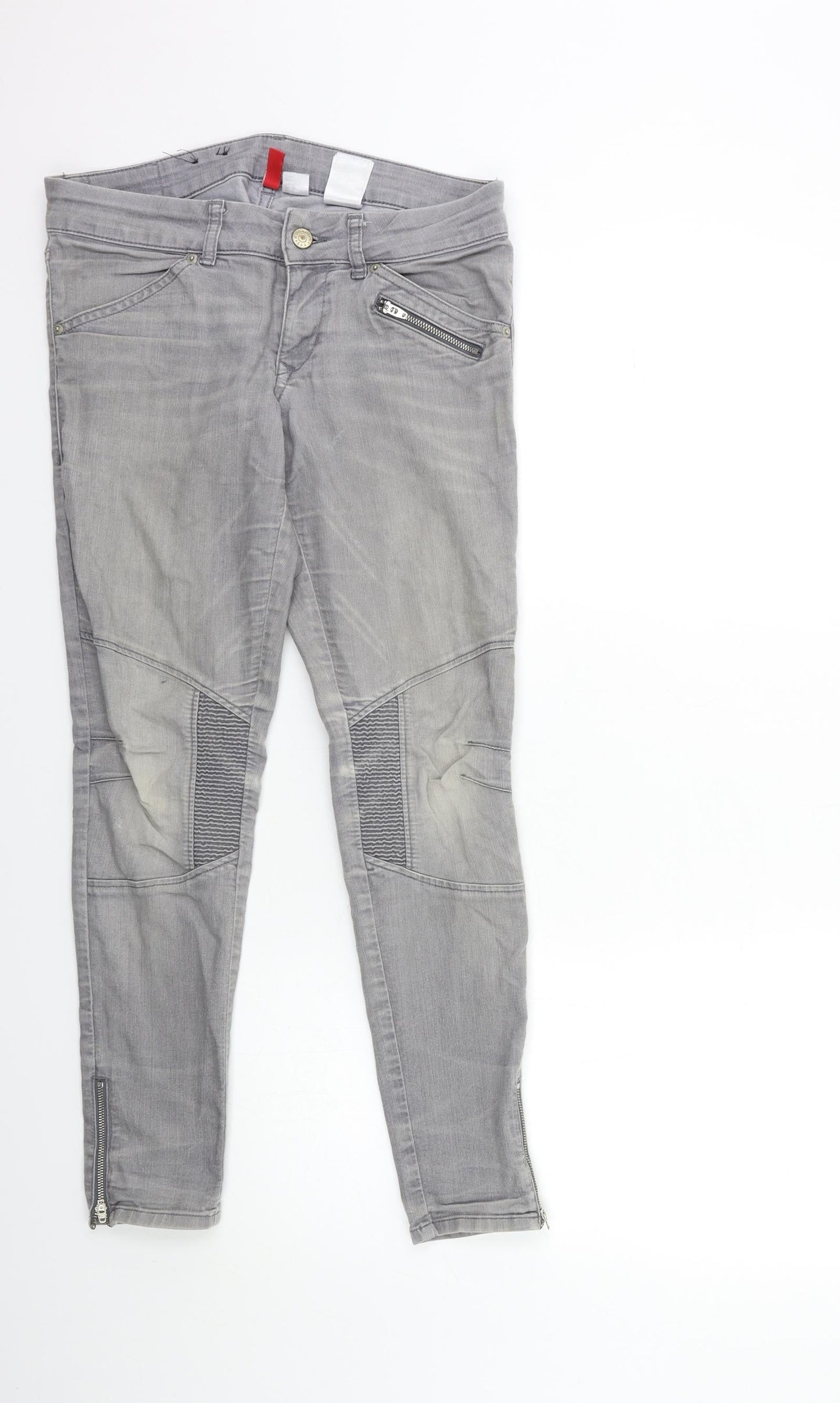 H&M Womens Grey  Denim Skinny Jeans Size 10 L27 in