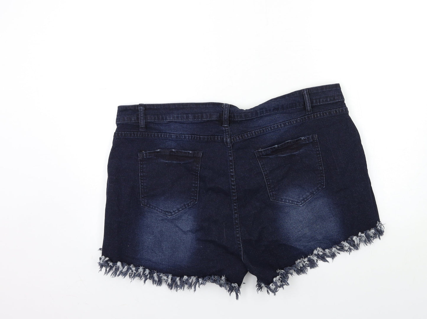 Preworn Womens Blue  Denim Hot Pants Shorts Size 40 in