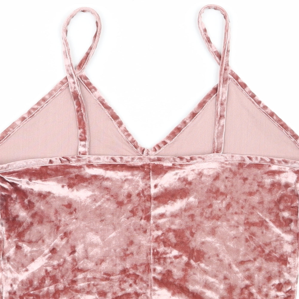 Sparkle & Fade Womens Pink   Basic Tank Size XS