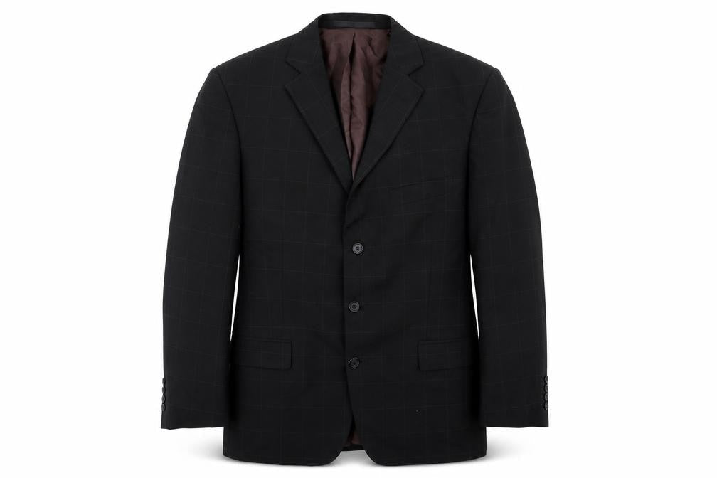 M&S Mens Black Check  Jacket Blazer Size 42