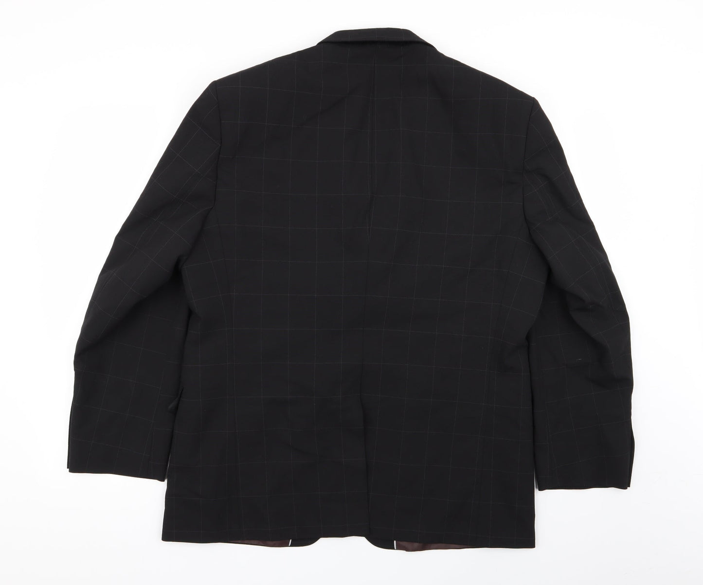 M&S Mens Black Check  Jacket Blazer Size 42