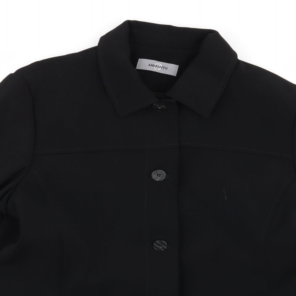 AMARANTO Womens Black   Jacket Blazer Size 16
