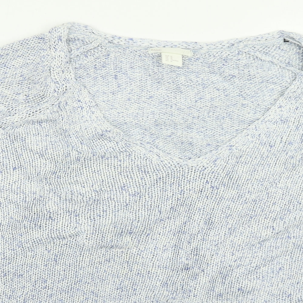 H&M Womens Blue  Knit Pullover Jumper Size M