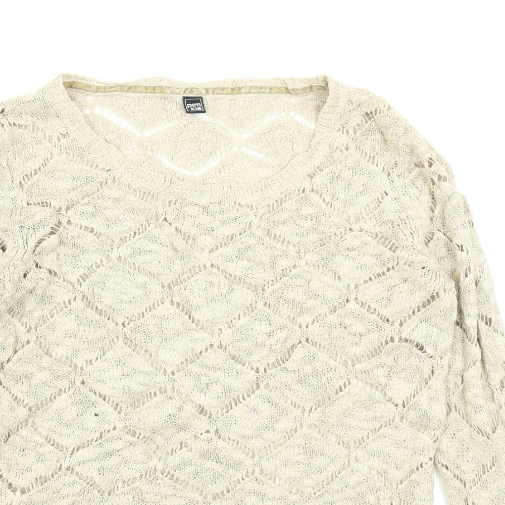 Pimkie Womens Beige  Knit Pullover Jumper Size M