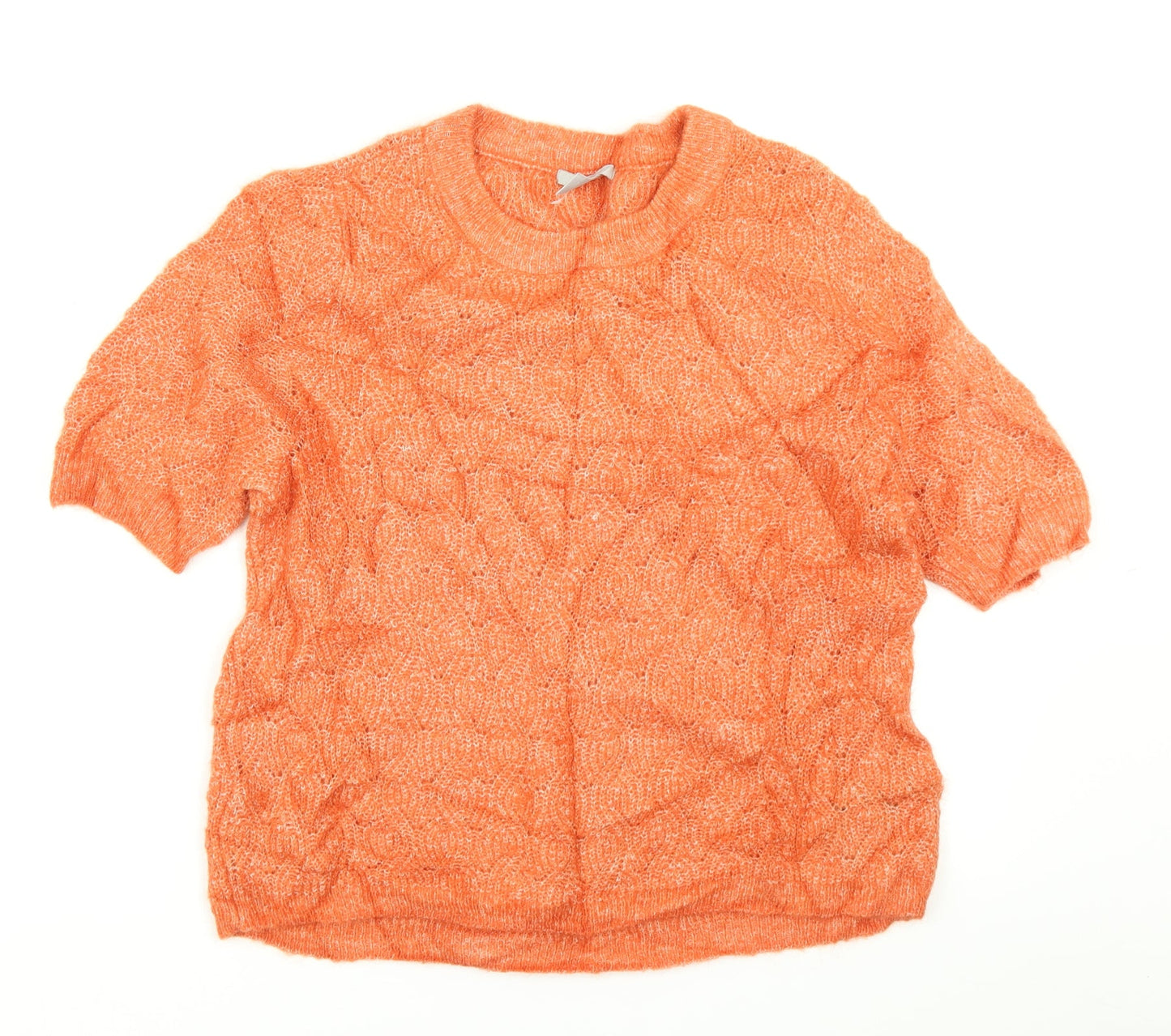 H&M Womens Orange  Knit Pullover Jumper Size M