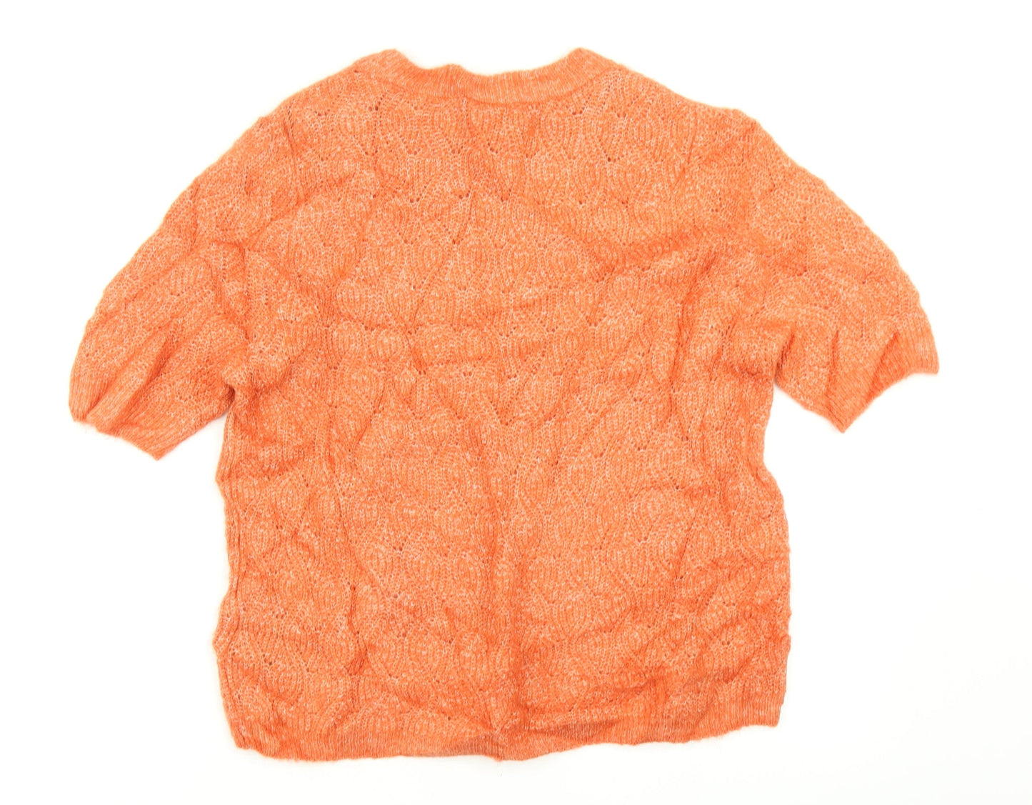 H&M Womens Orange  Knit Pullover Jumper Size M