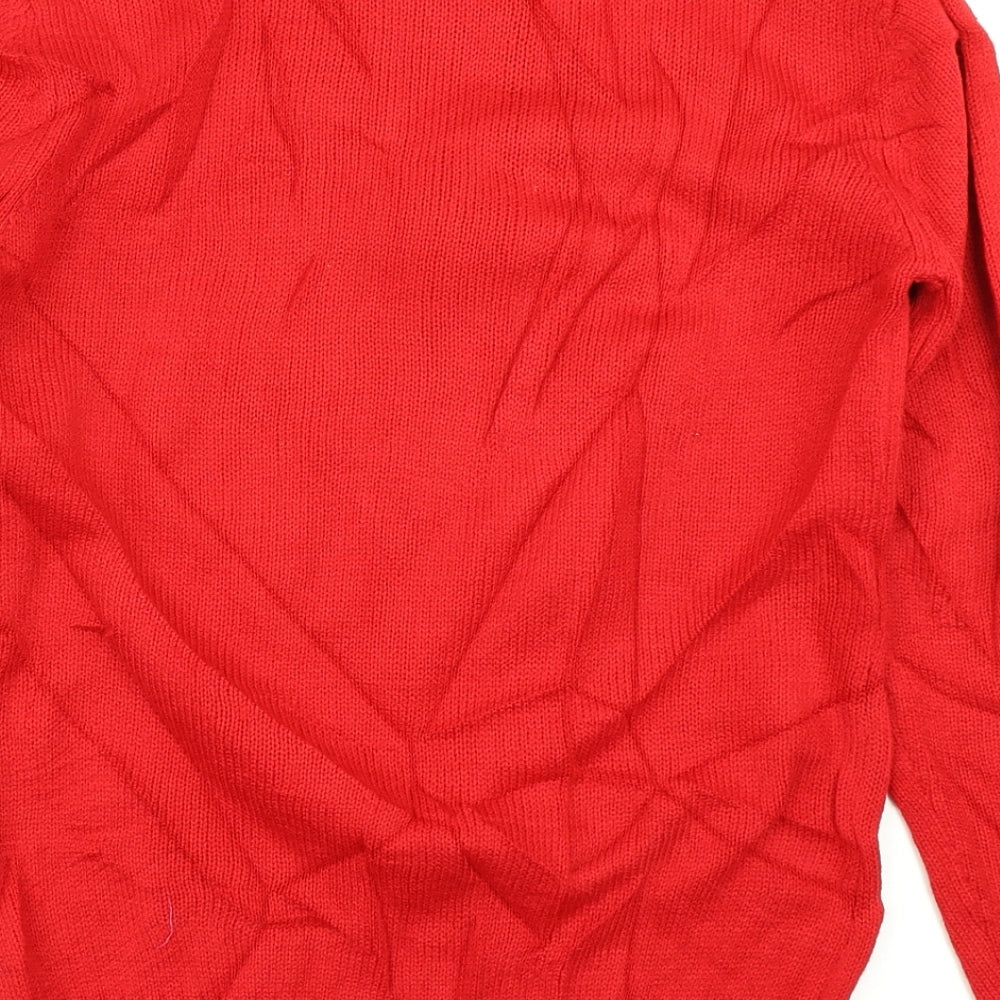 Cedar Wood State Mens Red  Knit Pullover Jumper Size XS  - Christmas jumper